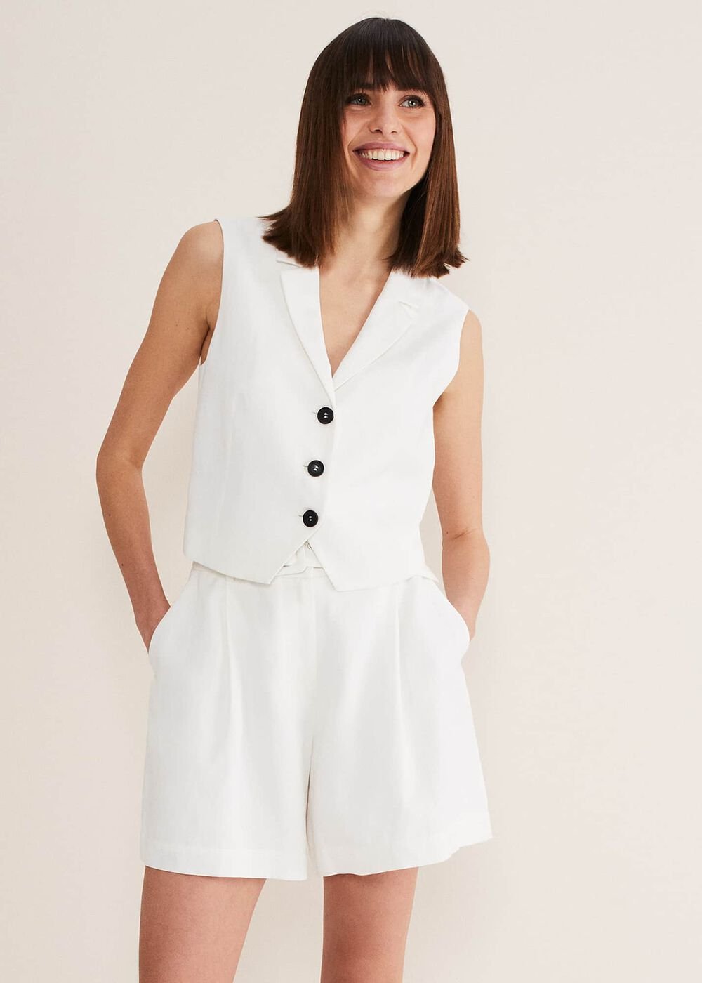 Bianca Waistcoat Co-Ord - Ivory