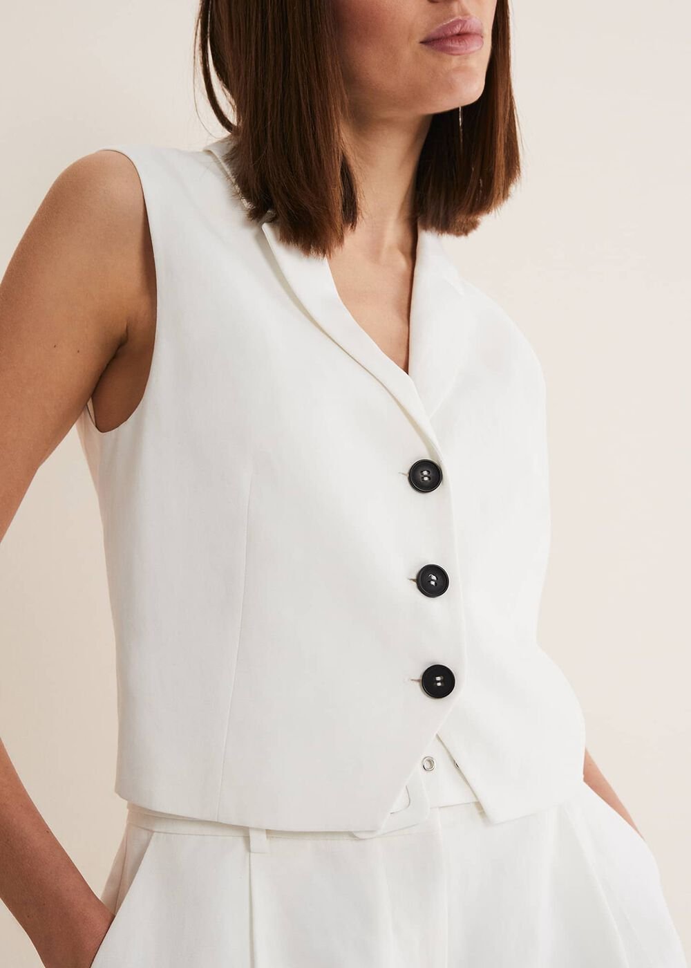 Bianca Waistcoat Co-Ord - Ivory