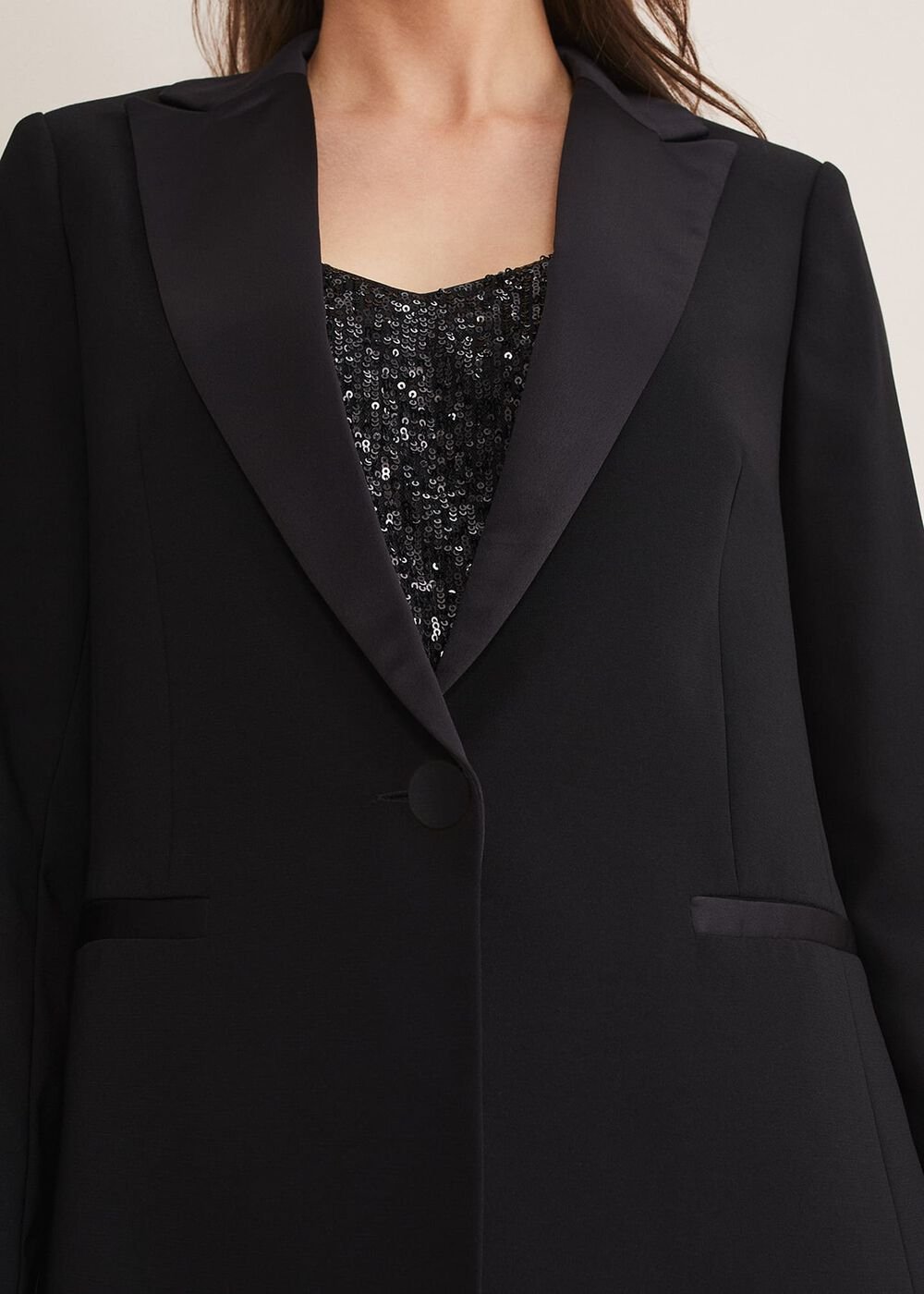 Elandra Black Tux Blazer - Black