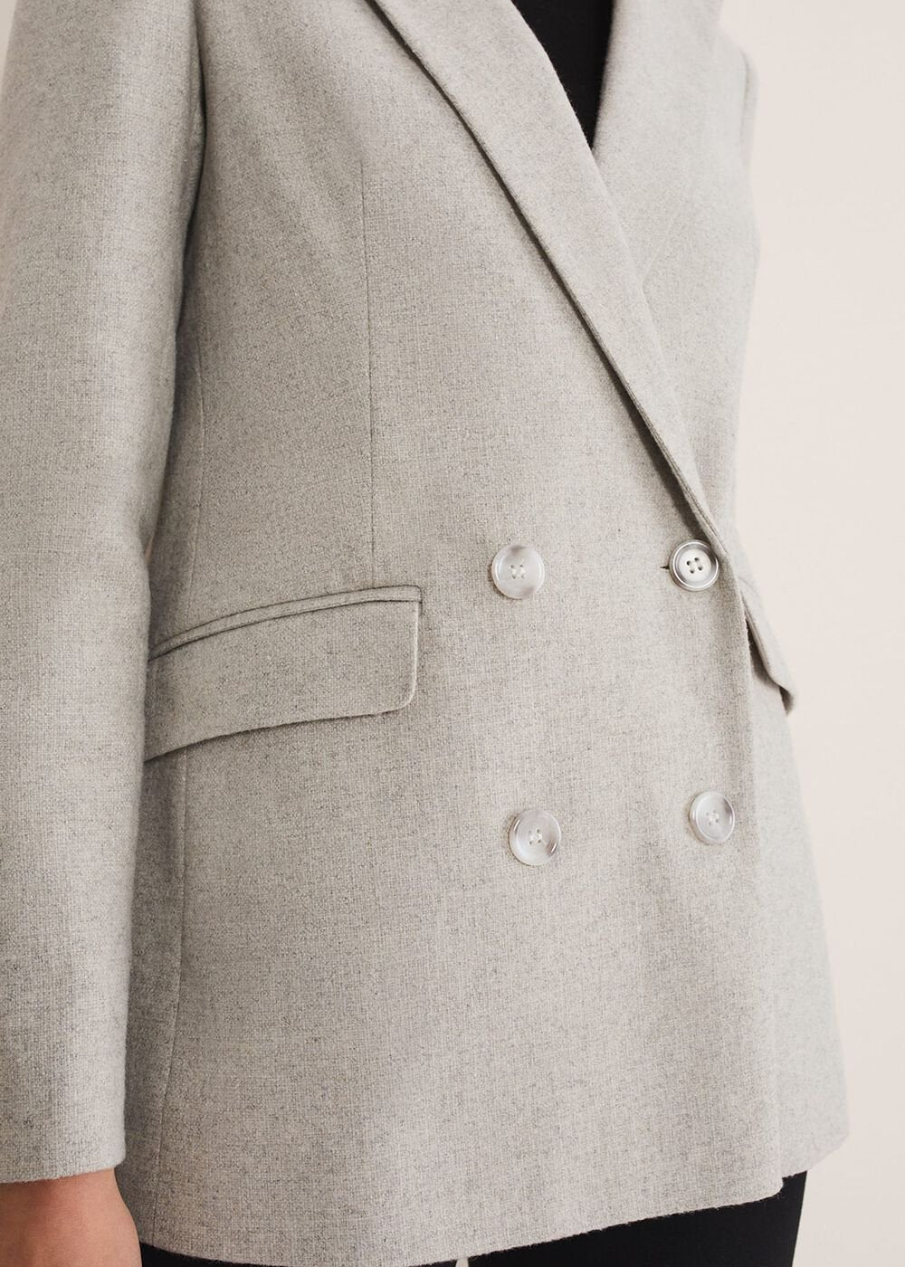Drew Wool Blazer - Grey/Neutral
