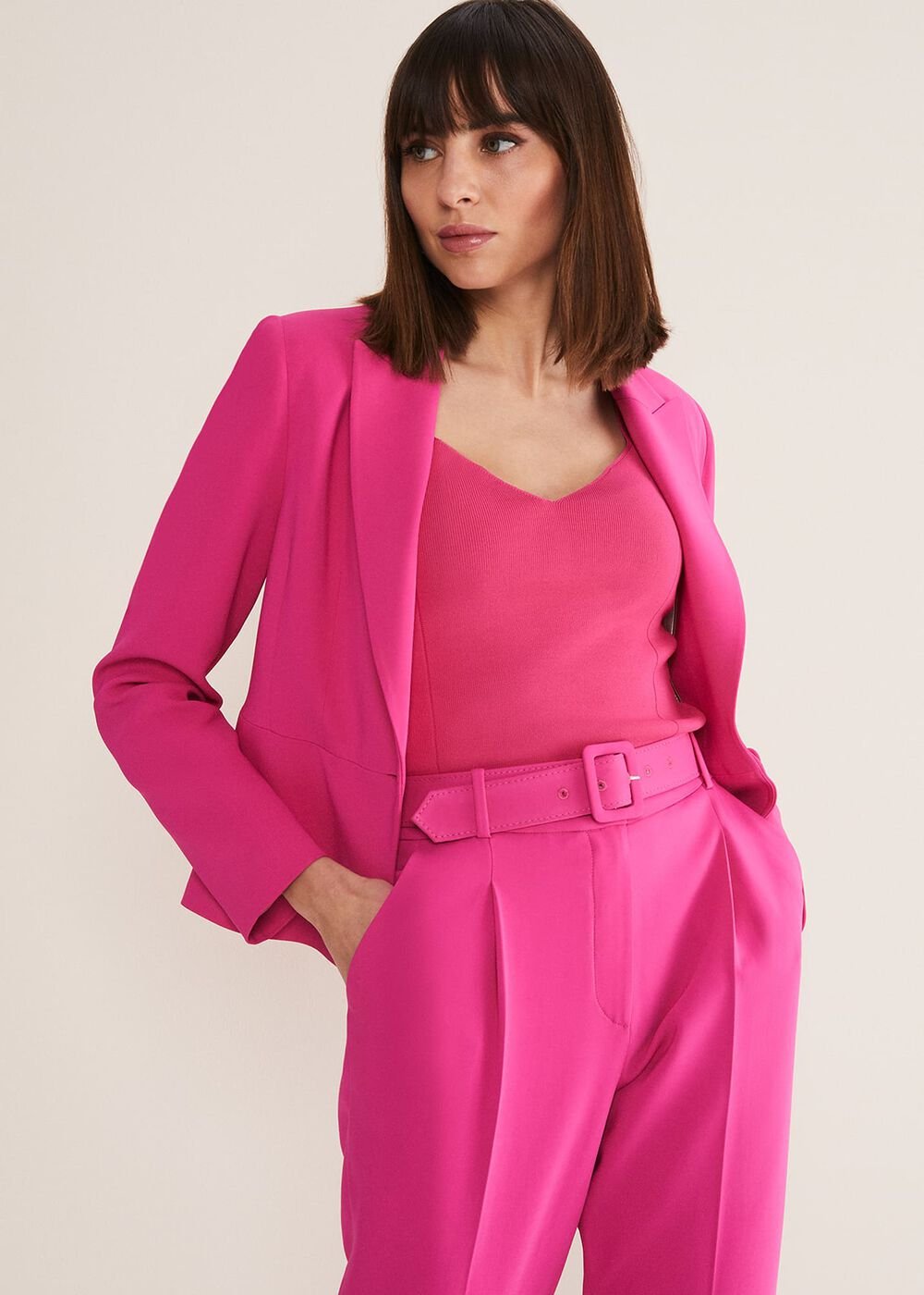 Adria Pink Blazer - Hot Pink