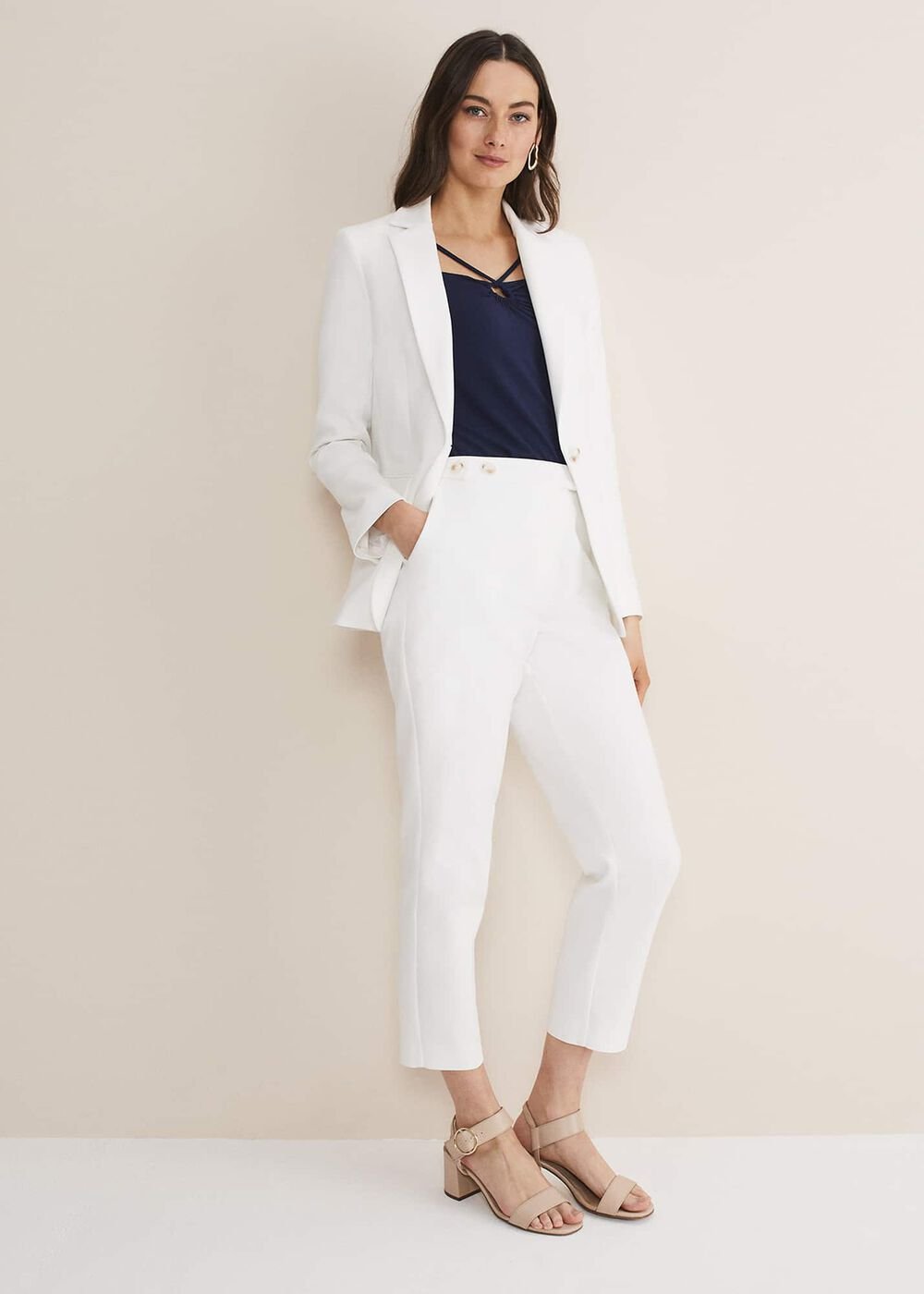 Ulrica Pink Blazer - White