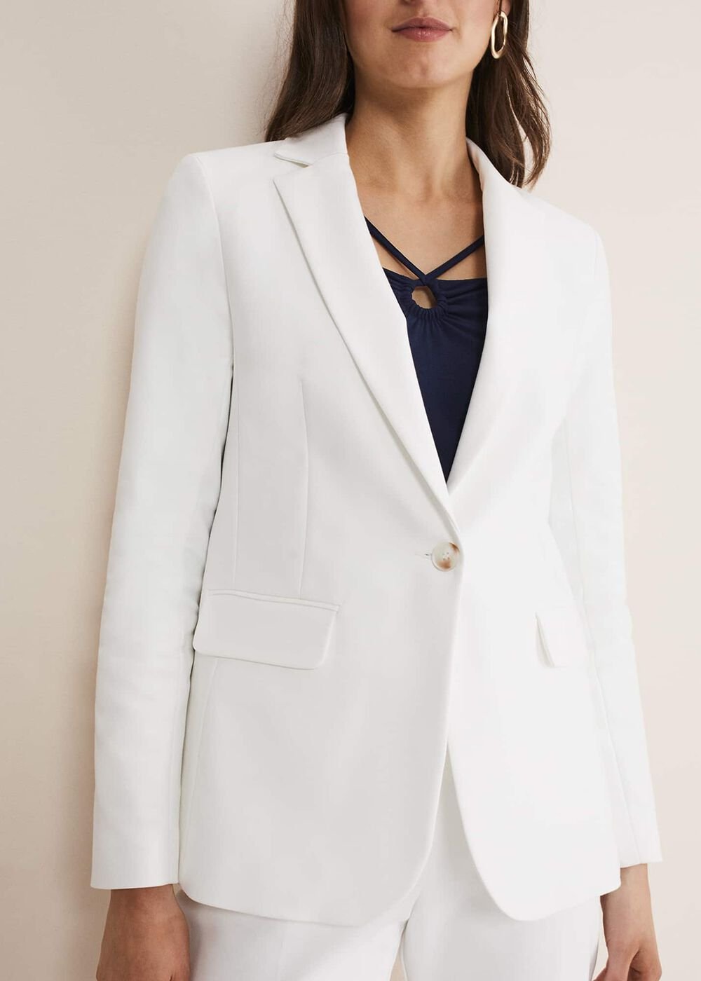 Ulrica Pink Blazer - White