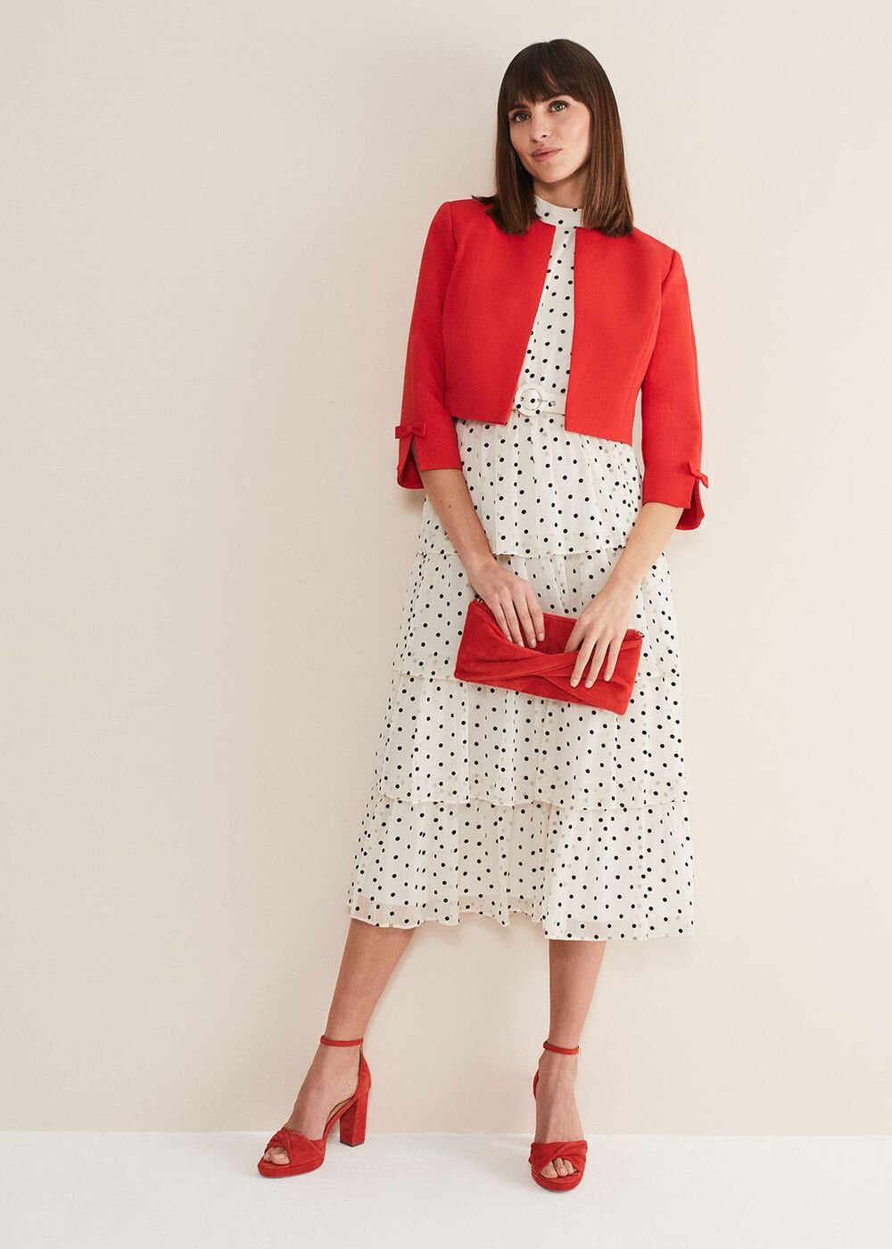 Zoele Bow Detail Jacket - Red