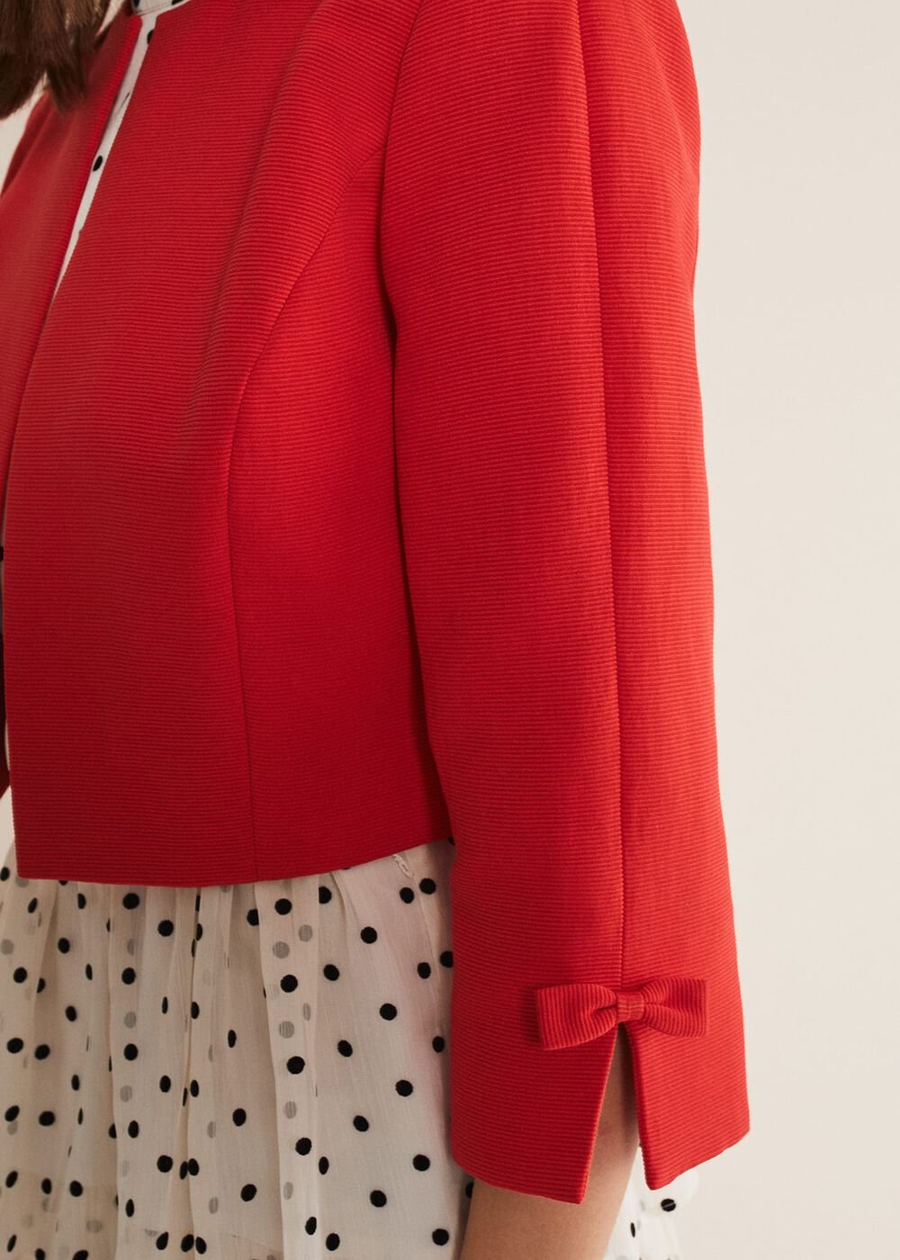Zoele Bow Detail Jacket - Red