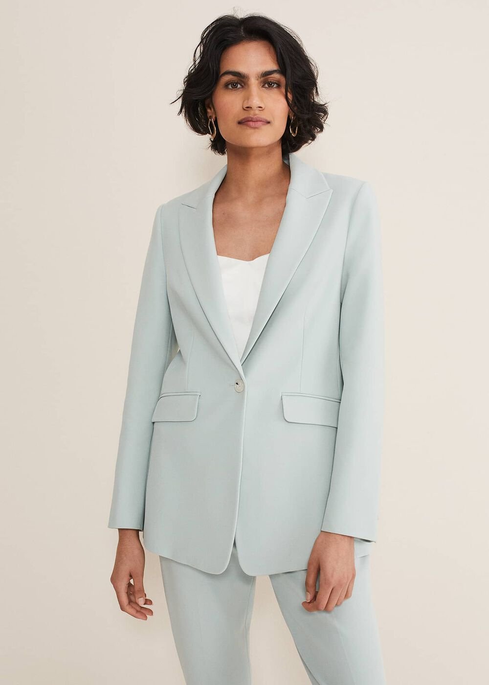 Eira Blue Blazer - Eau De Nil