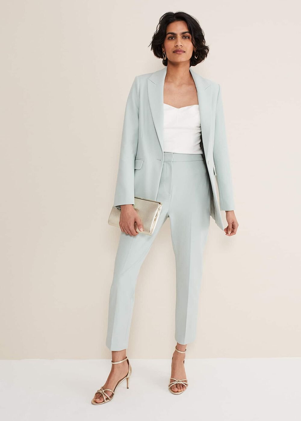 Eira Blue Blazer - Eau De Nil