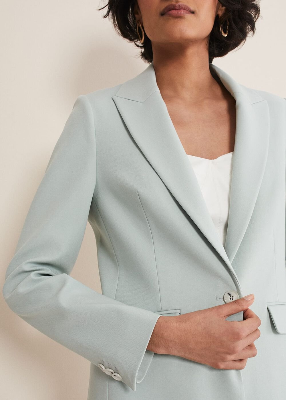 Eira Blue Blazer - Eau De Nil