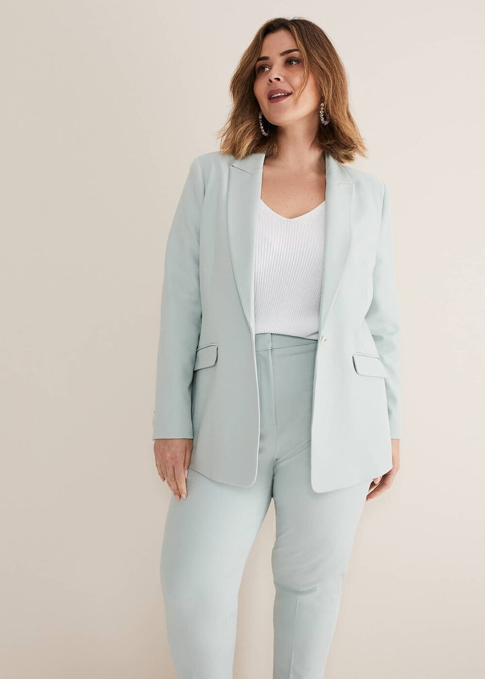 Eira Blue Blazer - Eau De Nil
