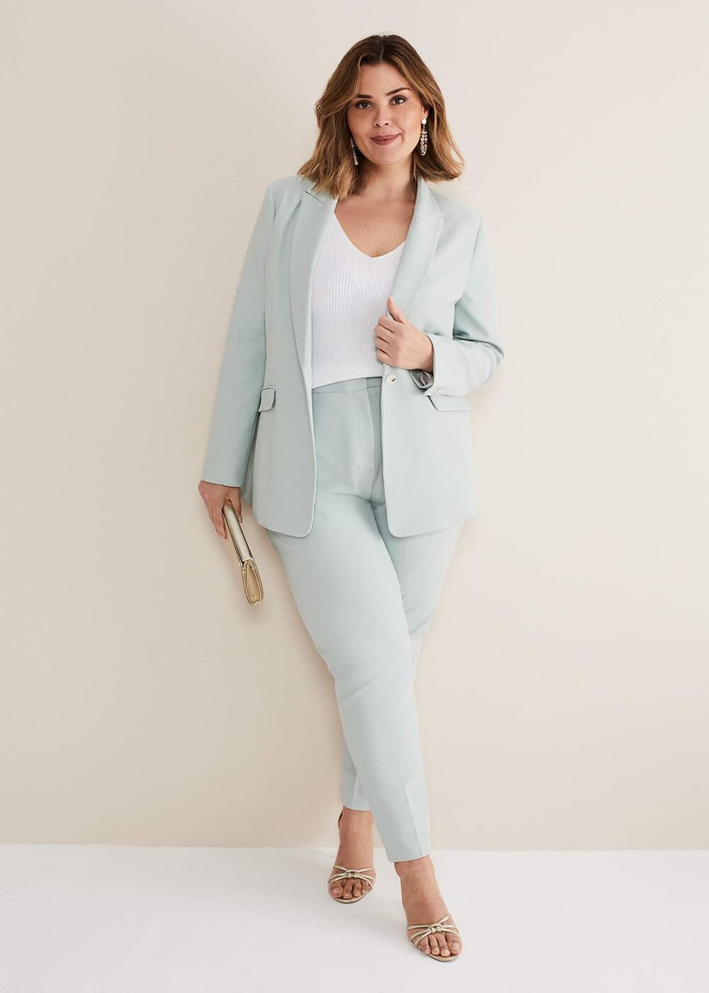 Eira Blue Blazer - Eau De Nil