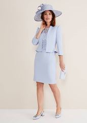 Isabella Bow Jacket - Light Cornflower