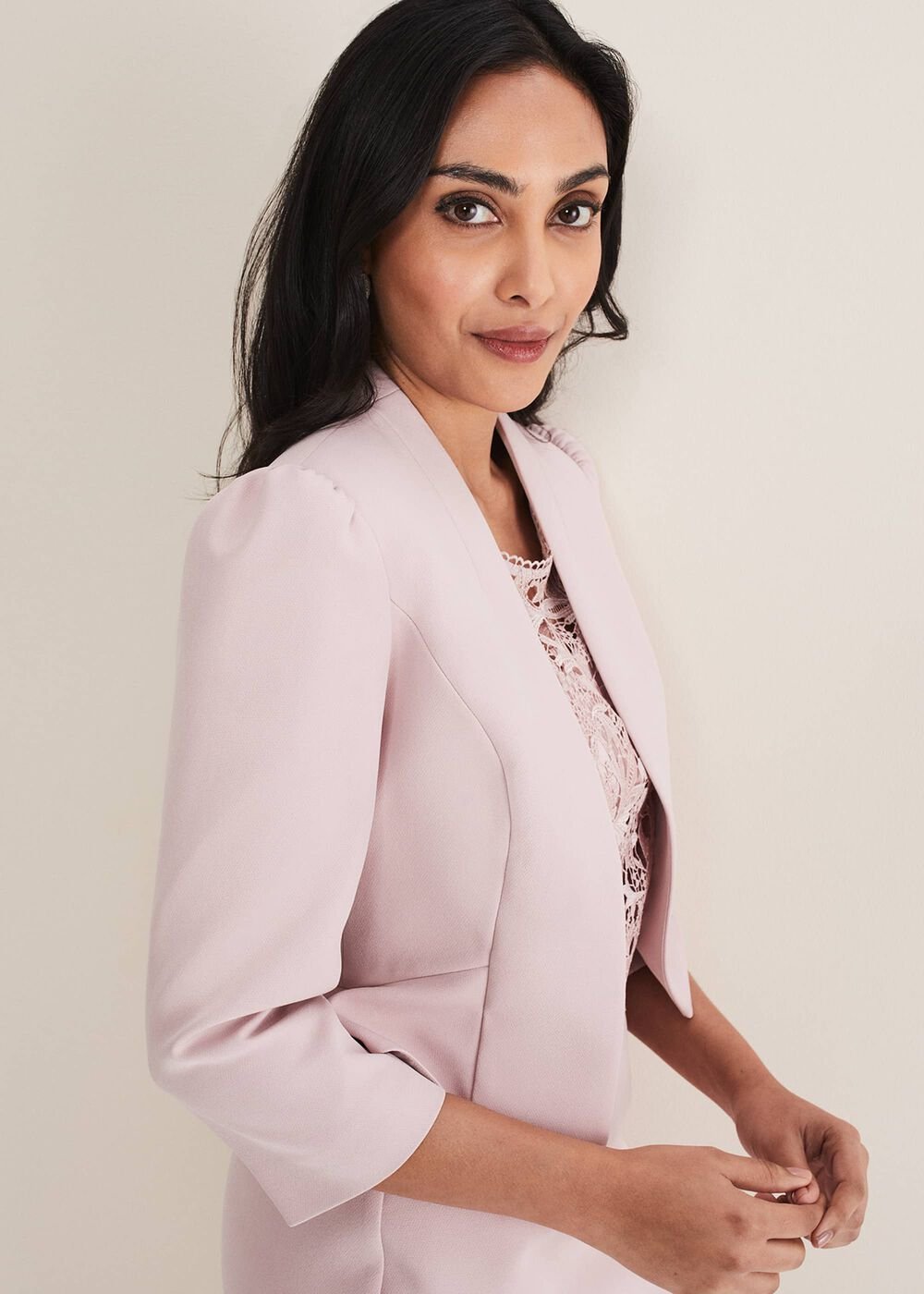 Petite Isabella Bow Jacket - Antique Rose