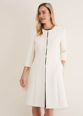 Venita Bow Long Jacket - Neutral