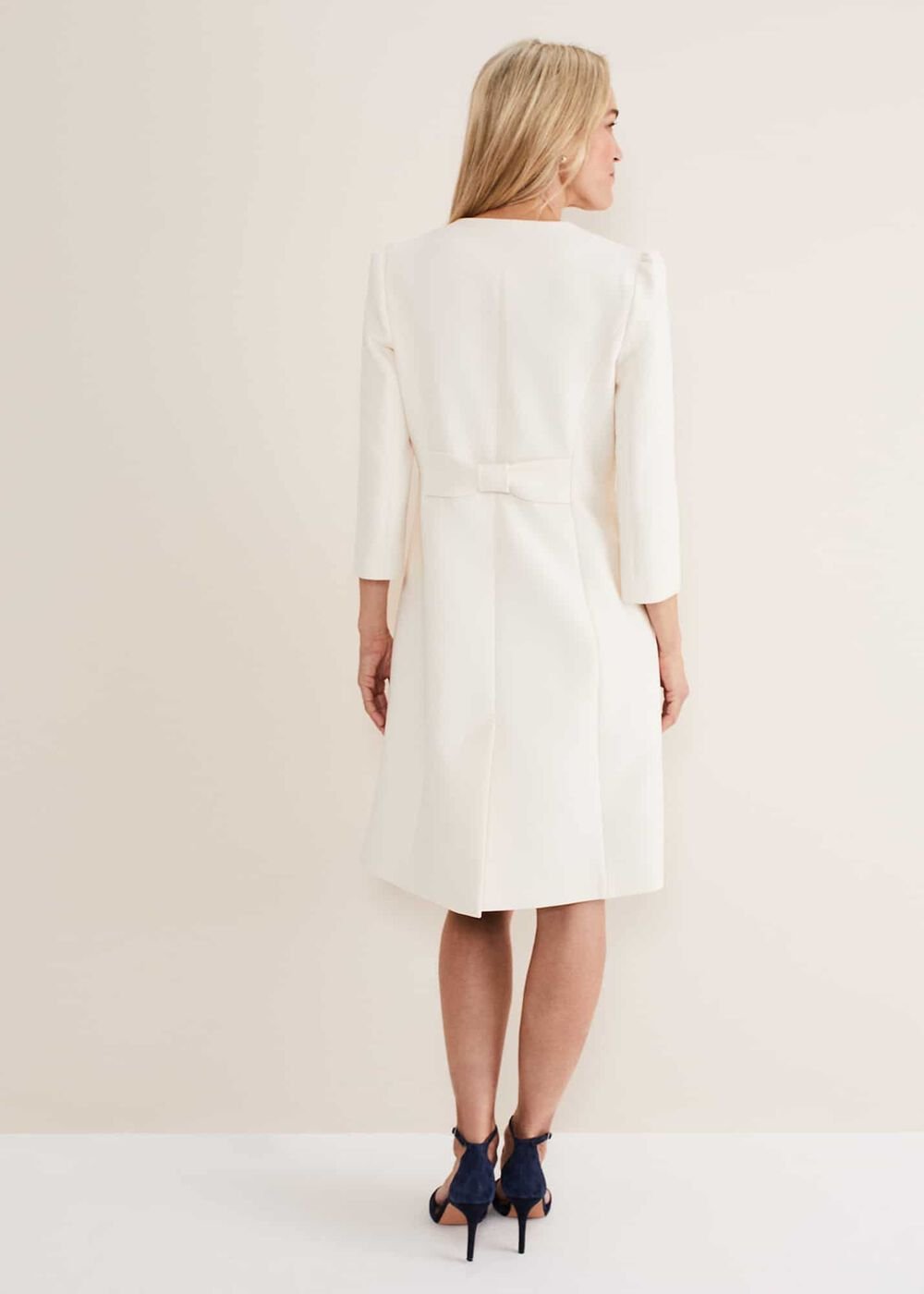 Venita Bow Long Jacket - Neutral