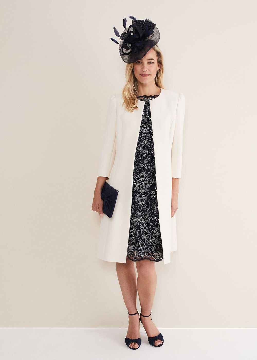 Venita Bow Long Jacket - Neutral