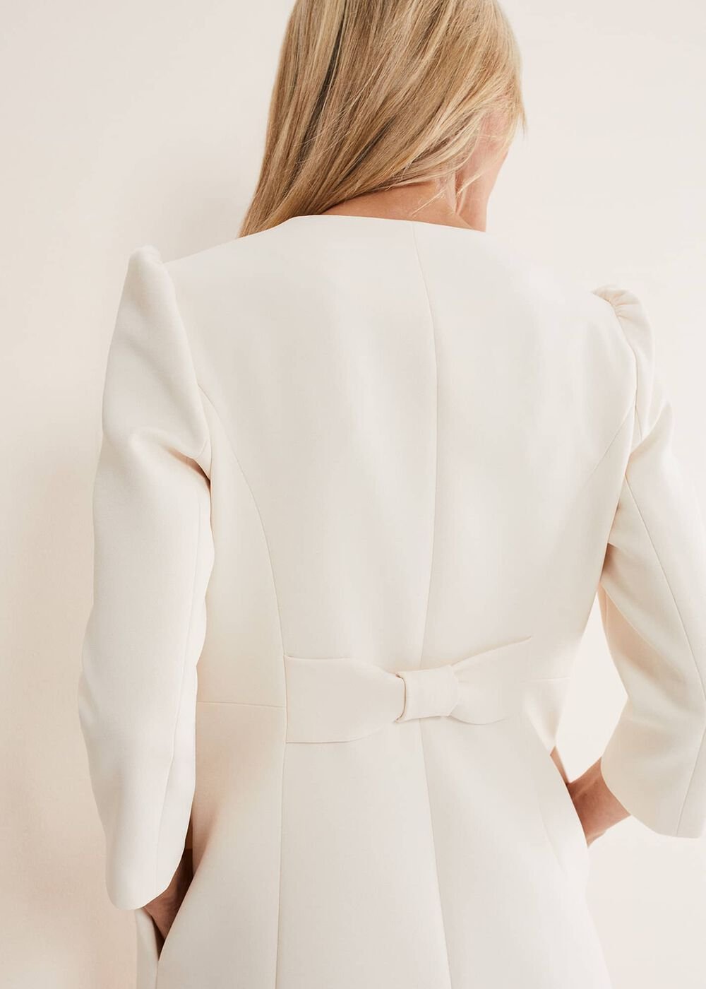 Venita Bow Long Jacket - Neutral