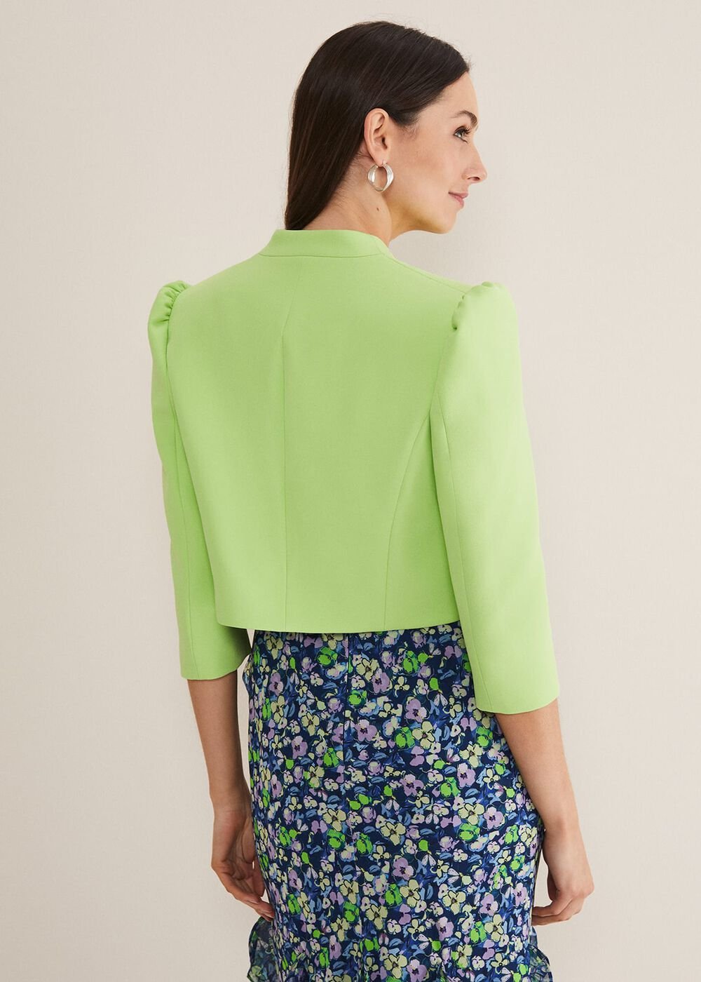 Leanna Cropped Jacket - Apple Green
