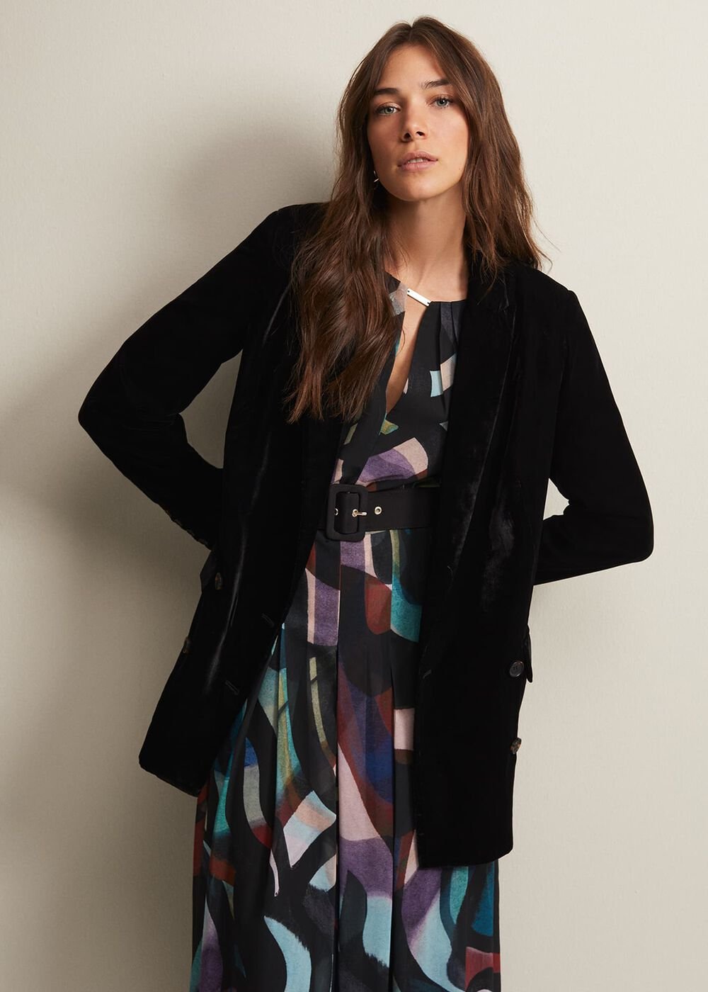 Avani Black Velvet Blazer - Black
