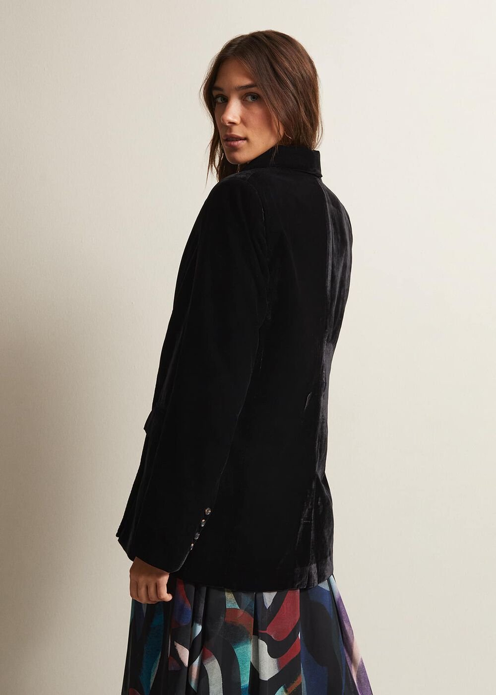 Avani Black Velvet Blazer - Black