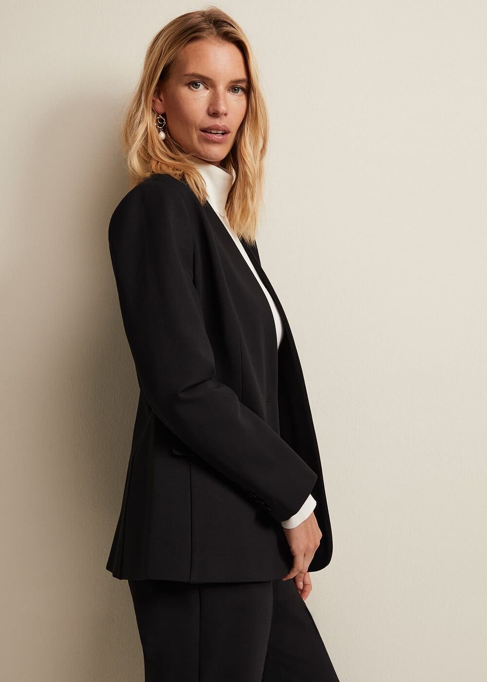 Devin Black Ponte Blazer - Black