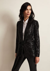 Ameera Sequin Soft Blazer - Black