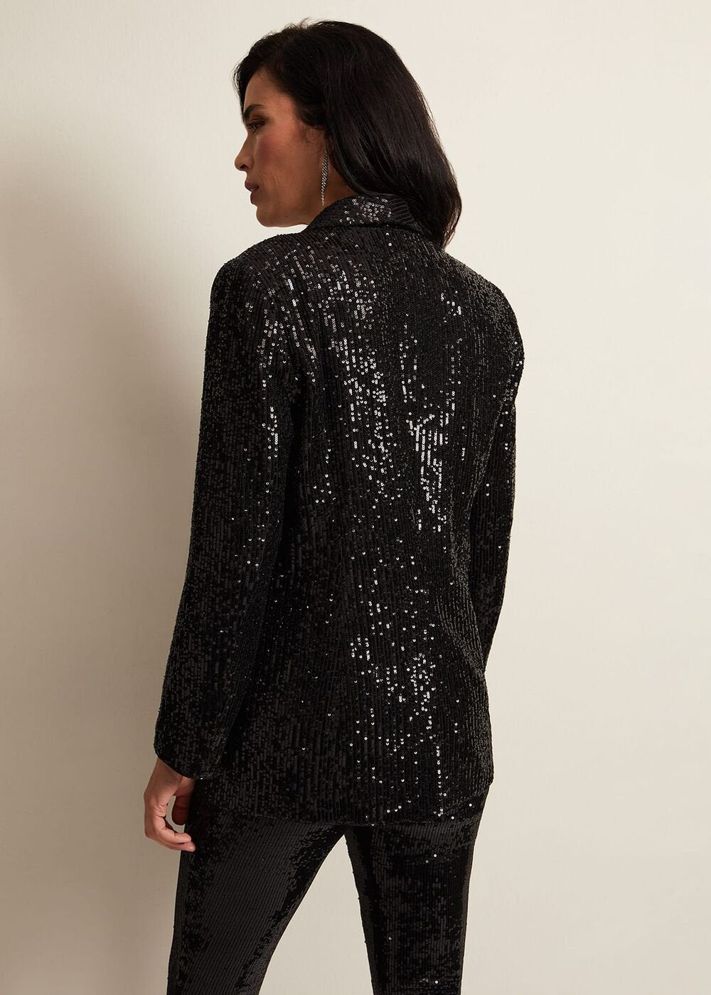 Ameera Sequin Soft Blazer - Black