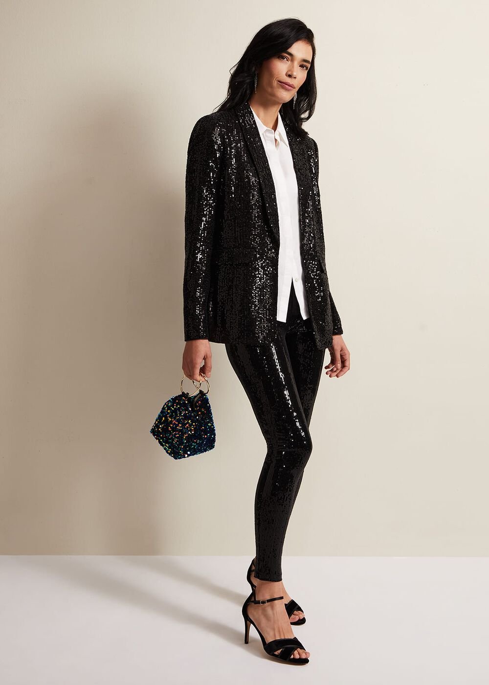 Ameera Sequin Soft Blazer - Black