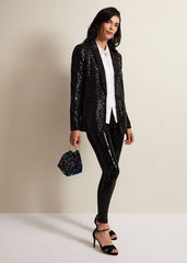 Ameera Sequin Soft Blazer - Black