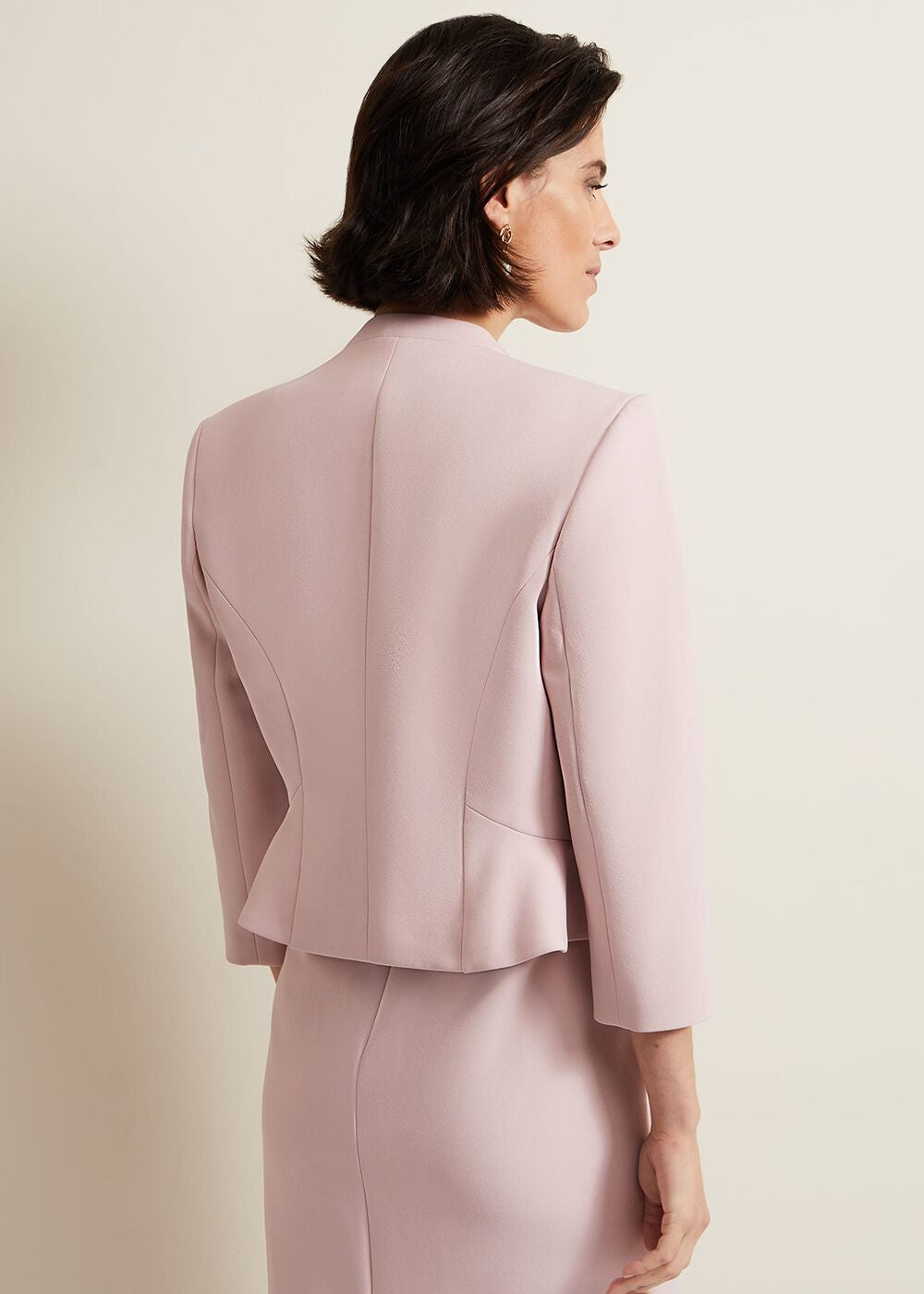 Daisy Peplum Jacket - Pale Pink