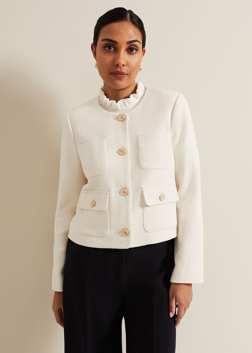 Petite Ripley Boucle Jacket - Ivory