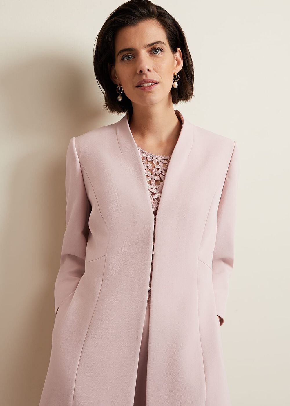 Daisy Tailored Coat - Pale Pink