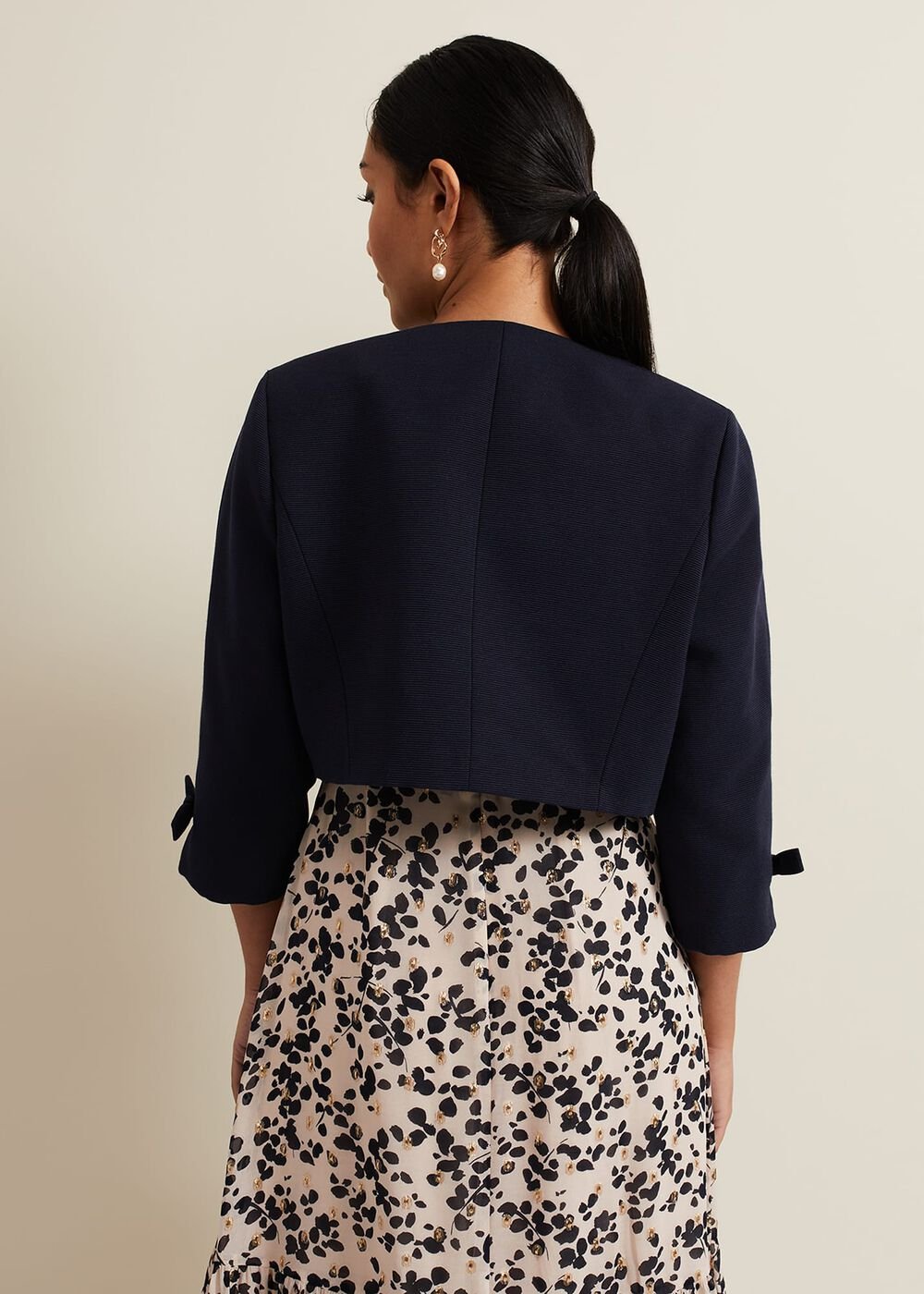 Petite Zoelle Bow Jacket - Navy
