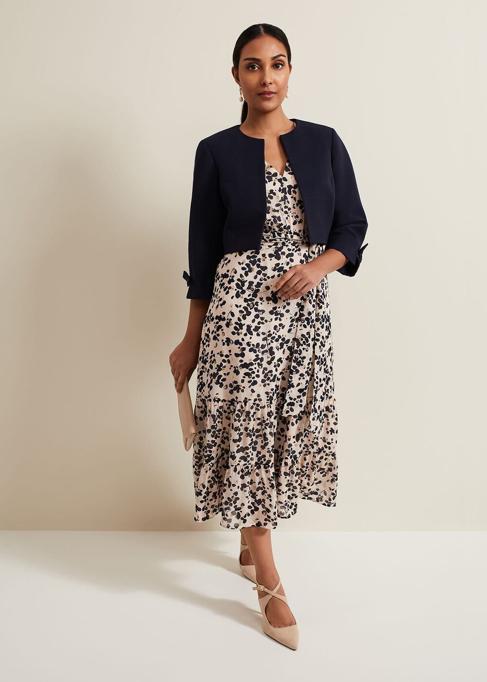 Petite Zoelle Bow Jacket - Navy