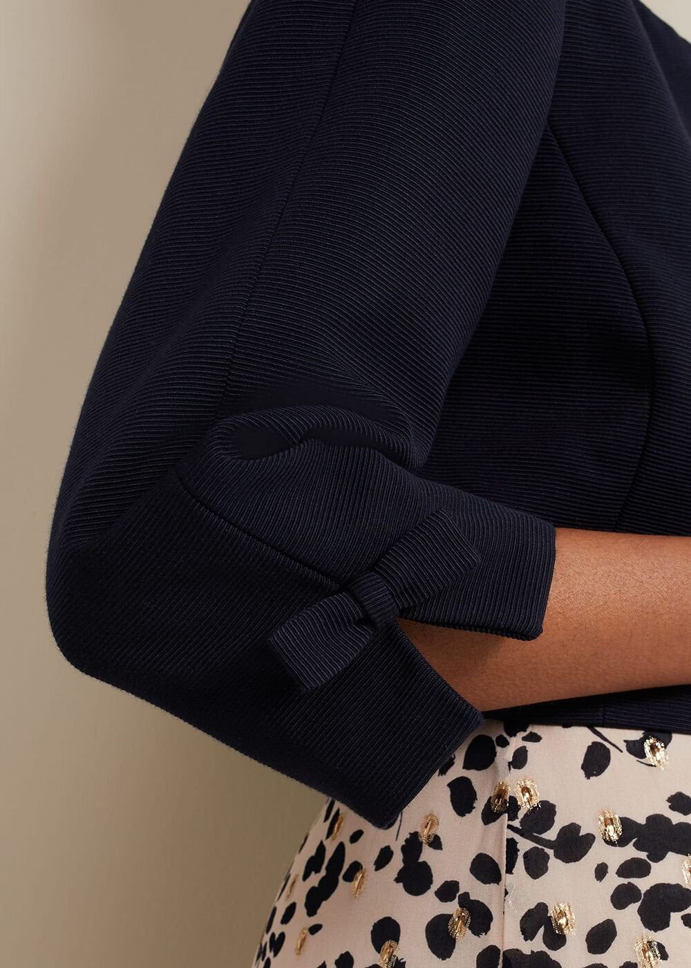 Petite Zoelle Bow Jacket - Navy