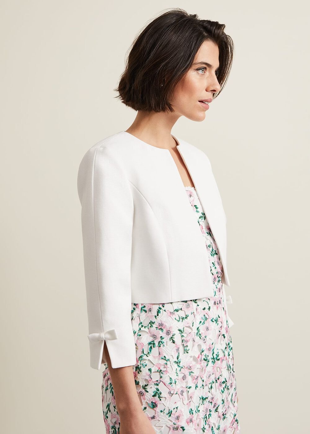 Zoelle Bow Jacket - Ivory