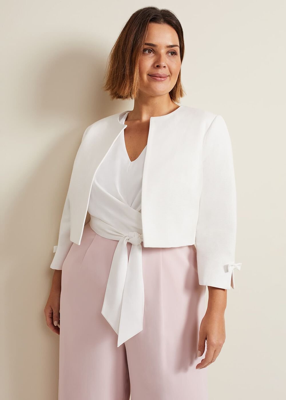 Zoelle Bow Jacket - Ivory