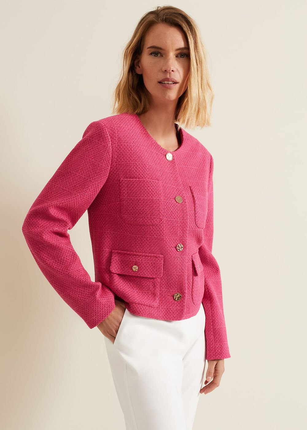 Ripley Pink Boucle Jacket - Pink