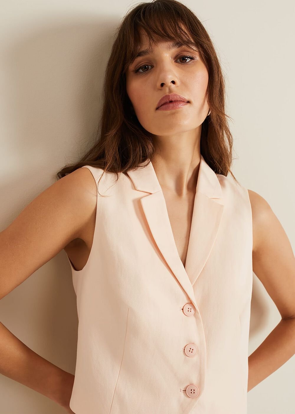 Bianca Peach Waistcoat - Coral