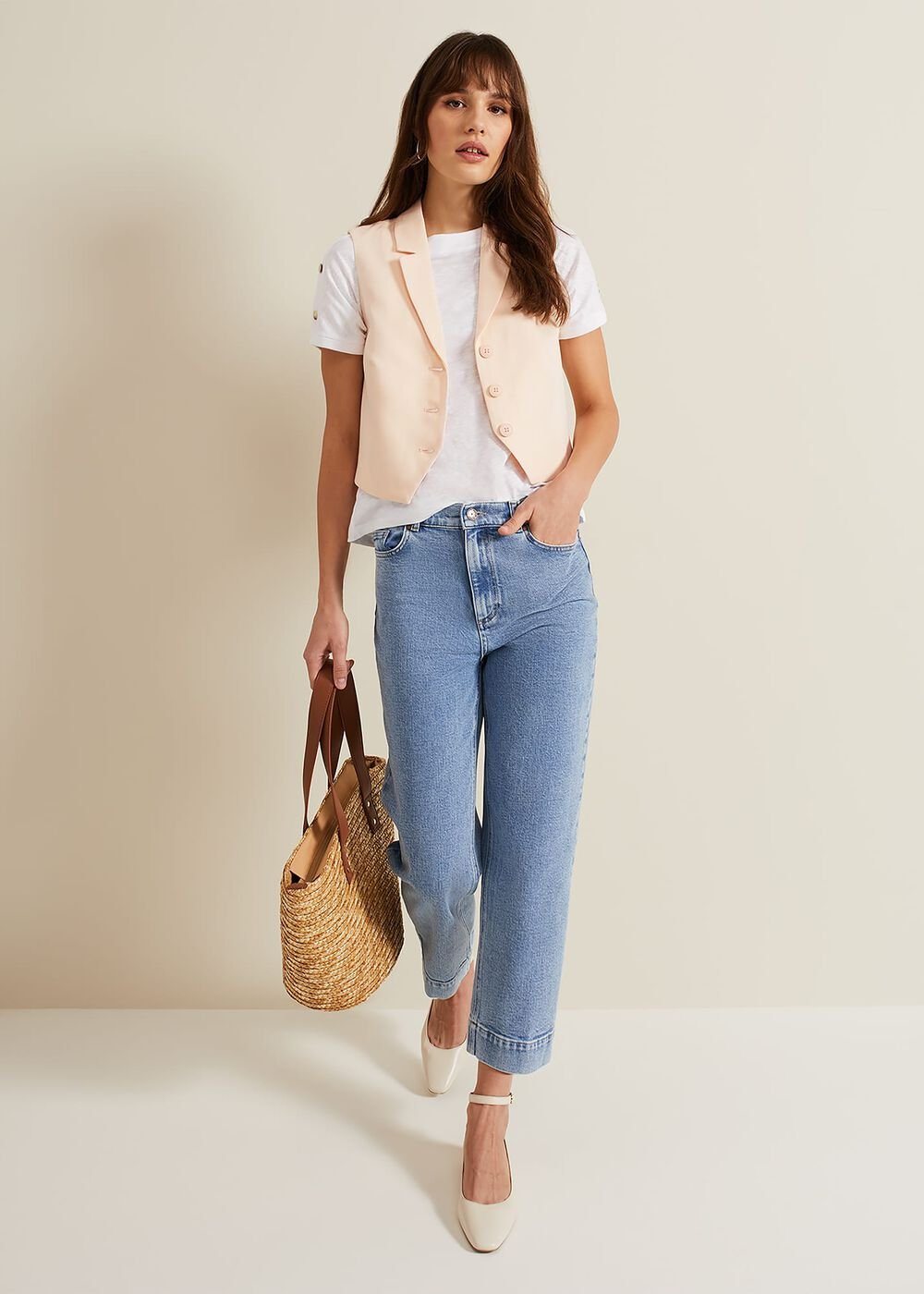 Bianca Peach Waistcoat - Coral