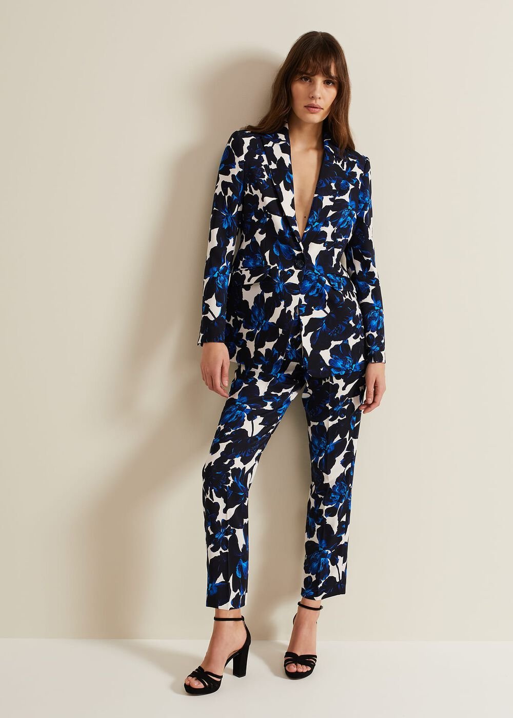 Caddie Floral Suit Jacket - Blue