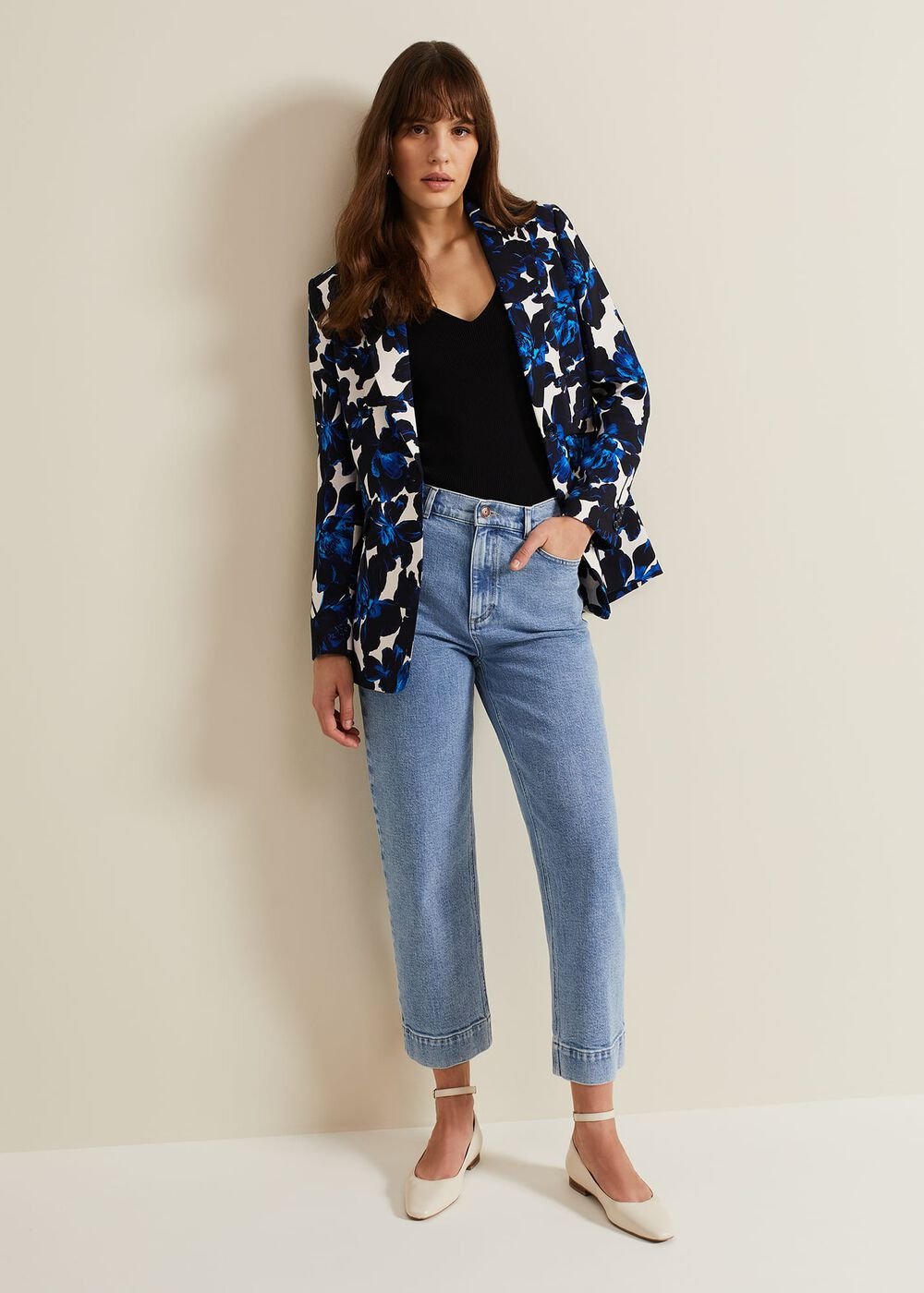 Caddie Floral Suit Jacket - Blue