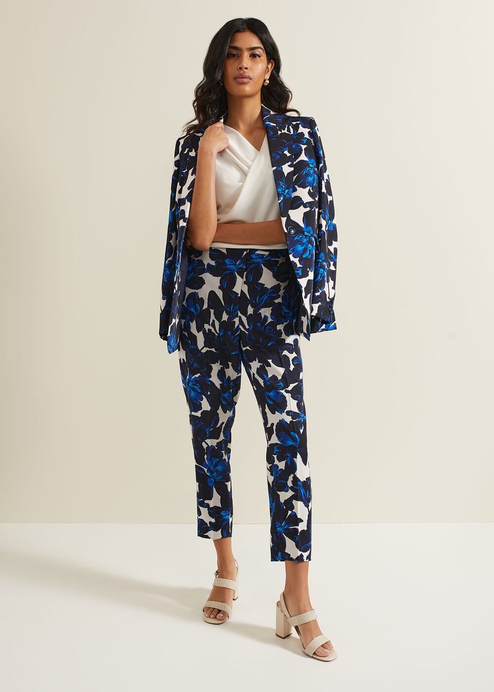 Caddie Floral Suit Jacket - Blue