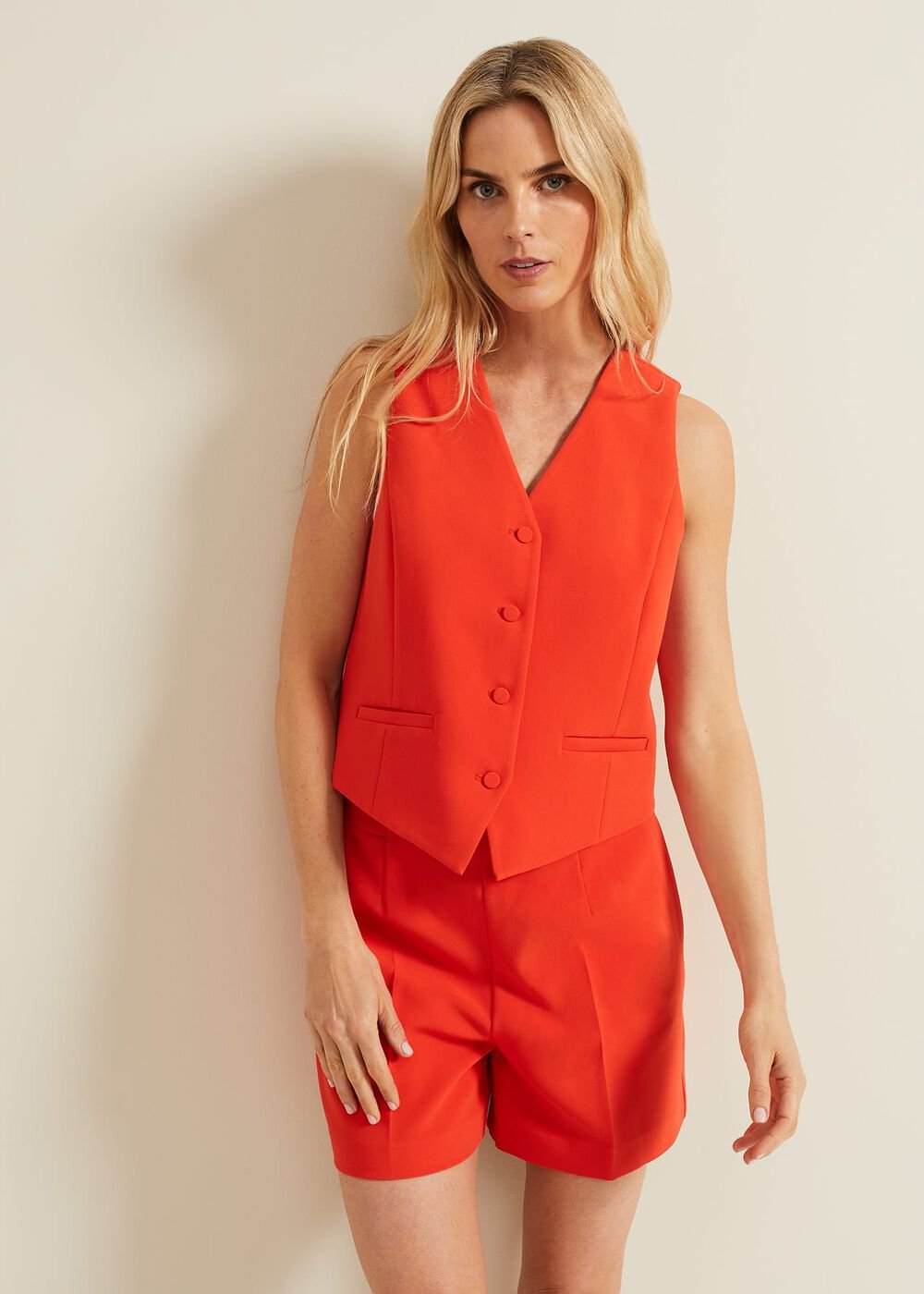 Aubrina Red Waistcoat - Red
