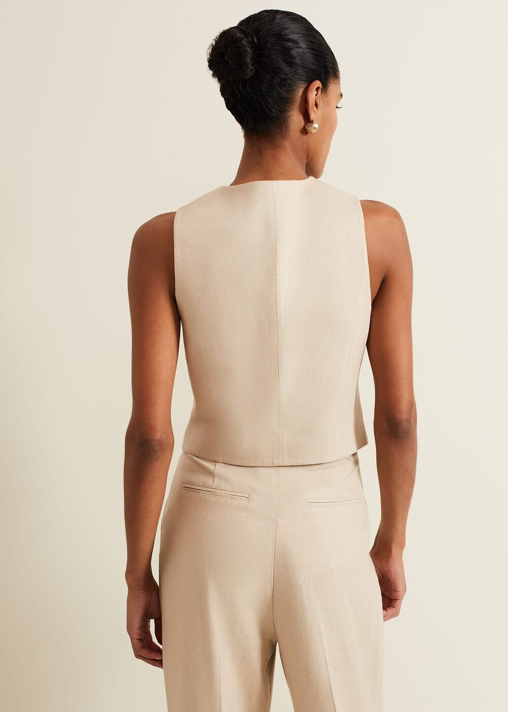 Addison Linen Waistcoat - Stone