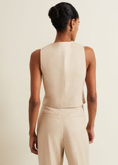 Addison Linen Waistcoat - Stone