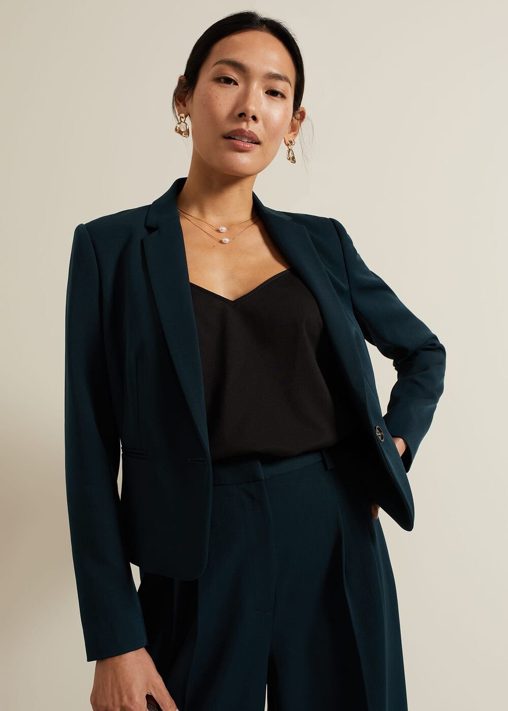 Arabella Crop Blazer - Green