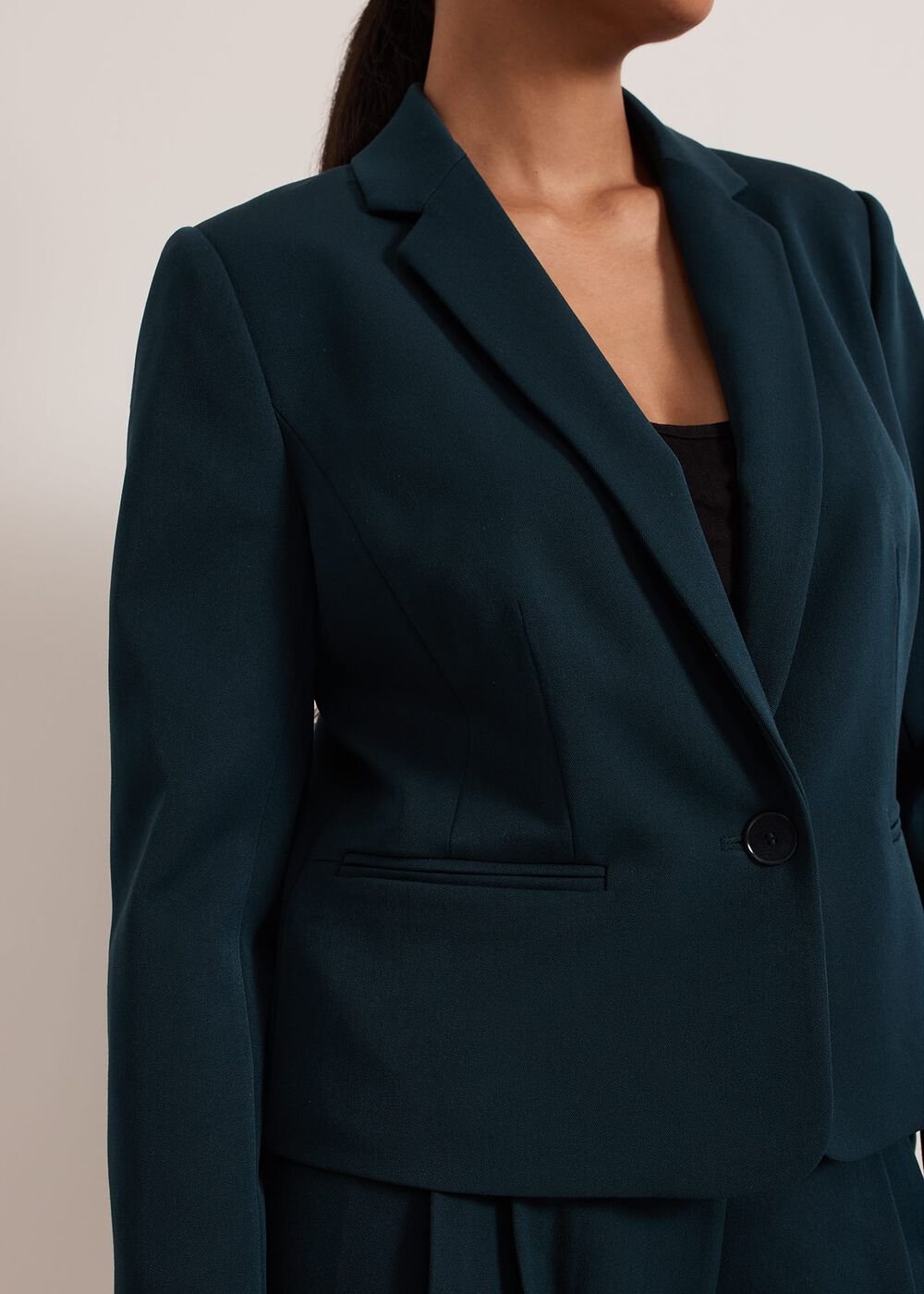 Petite Arabella Crop Blazer - Green