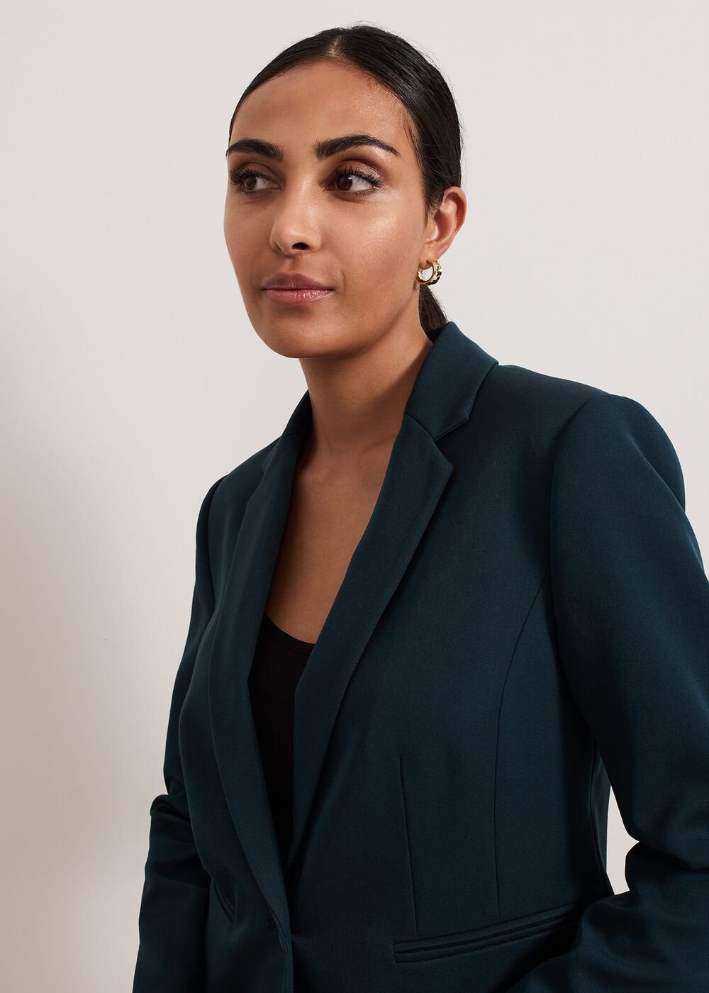 Petite Arabella Crop Blazer - Green
