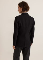 Kiana Boucle Longline Blazer - Black
