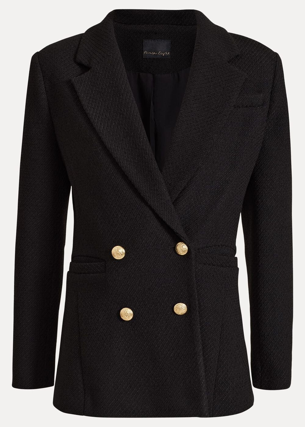 Kiana Boucle Longline Blazer - Black